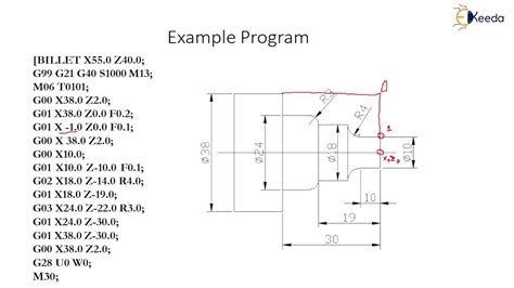 cnc part program for turning|cnc turning drawing exerciser.